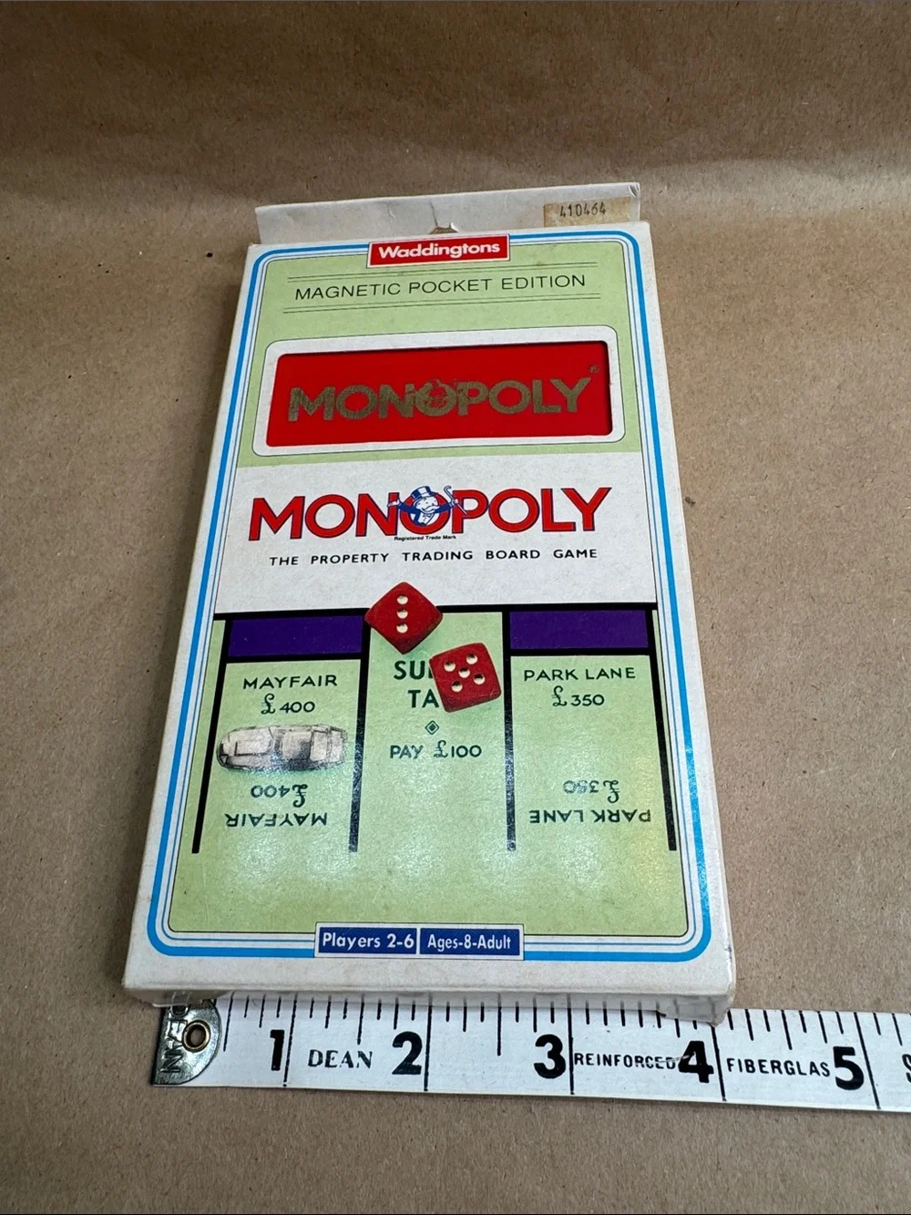 Vintage British Travel Monopoly Magnetic Pocket Edition - Green & Red